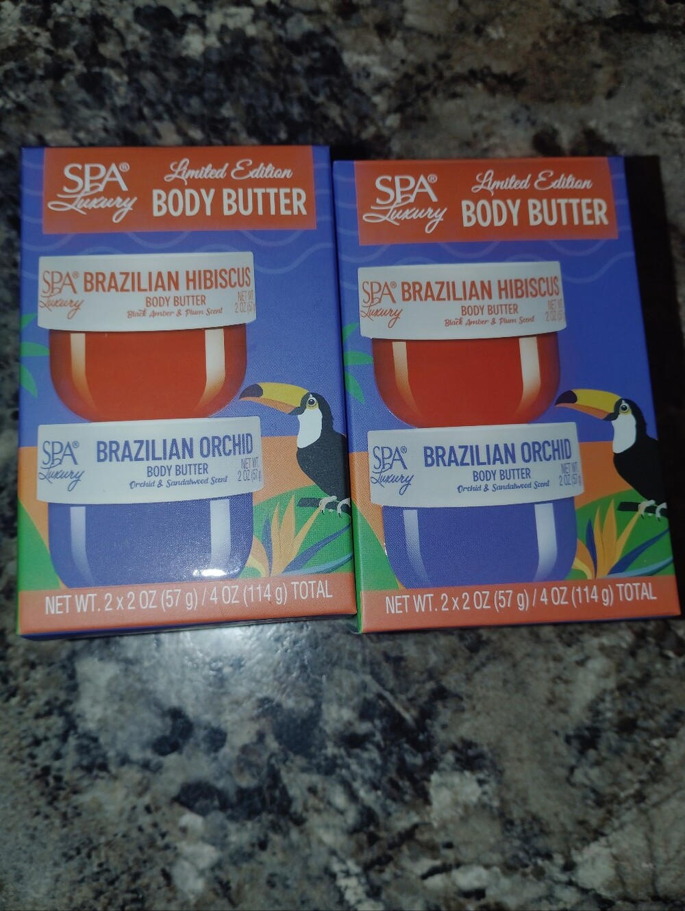 SPA Luxury Brazilian Hibiscus & Orchid Body Butter Duo - Orange & Purple